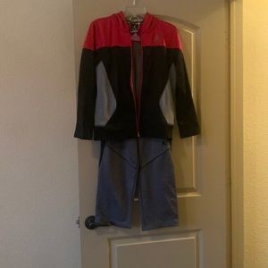 Black/Red/Gray Jordan Jogging Suit